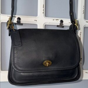 Coach Vintage RAMBLER’S LEGACY 9061 BLACK Leather Crossbody BAG 🎀🎀🎀